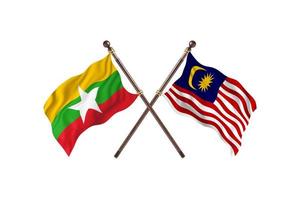 Burma versus Malaysia Two Country Flags photo