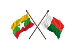 Burma versus Madagascar Two Country Flags photo