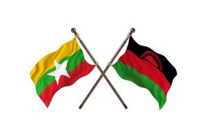 Burma versus Malawi Two Country Flags photo