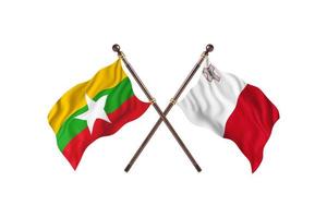 Burma versus Malta Two Country Flags photo