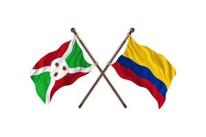 burundi contra colombia dos banderas de países foto