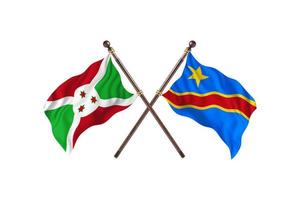 Burundi versus Democratic Republic Congo Two Country Flags photo