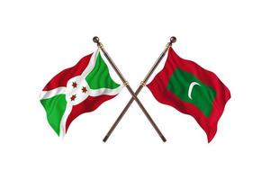 Burundi versus Maldives Two Country Flags photo