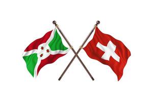 Burundi versus Switzerland Two Country Flags photo