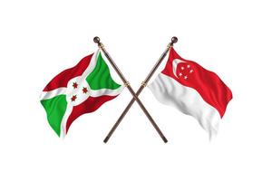Burundi versus Singapore Two Country Flags photo