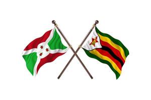 Burundi versus Zimbabwe Two Country Flags photo