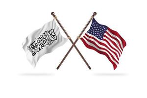 Islamic Emirate of Afghanistan versus United State of America Two Country Flags photo