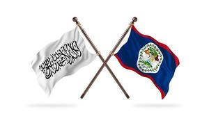 Islamic Emirate of Afghanistan versus Belize Two Country Flags photo