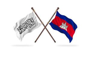 Islamic Emirate of Afghanistan versus Cambodia Two Country Flags photo