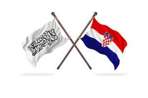 Islamic Emirate of Afghanistan versus Croatia Two Country Flags photo