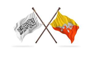 emirato islámico de afganistán versus bhután dos banderas de países foto