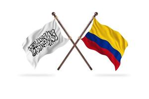 Islamic Emirate of Afghanistan versus Colombia Two Country Flags photo