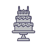 icono de vector de pastel de cumpleaños