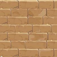 Stone wall from bricks, rock, game background medieval in cartoon style, seamless textured surface. Ui game asset, road or floor material. Vector illustration