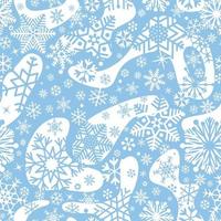 Snow seamless pattern. Abstract floral winter pattern with dots and snowflakes. Seasonal drawn texture. Winter holiday backdrop. Artistic stylish tiled background from Christmas collection. vector