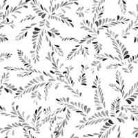 el patrón blanco de la mancha floral abstracta deja la textura perfecta del punto del remolino. elegante fondo ornamental de plantas abstractas vector