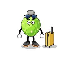 cactus mascot doing vacation vector