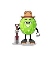 Cartoon mascot of cactus farmer vector