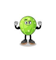 Mascot cartoon of cactus posing with muscle vector