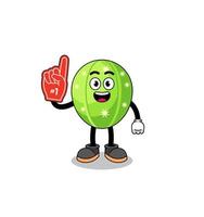 Cartoon mascot of cactus number 1 fans vector