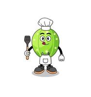 ilustración de mascota del chef de cactus vector