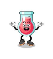 laboratory beaker cartoon searching with happy gesture vector