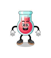 laboratory beaker cartoon with surprised gesture vector