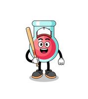 laboratory beaker mascot cartoon as a baseball player vector