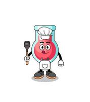 ilustración de mascota del chef de vaso de laboratorio vector