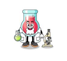 Mascot of laboratory beaker as a scientist vector