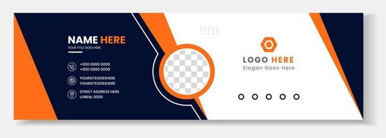 Corporate Modern Email Signature Design template. Email signature template design with orange color. business e signature vector design. Email Signature Design template.