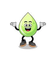 melon juice cartoon searching with happy gesture vector