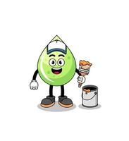 Character mascot of melon juice as a painter vector