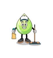 Character mascot of melon juice as a cleaning services vector
