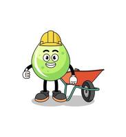 melon juice cartoon as a contractor vector