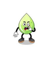 Character Illustration of melon juice with tongue sticking out vector