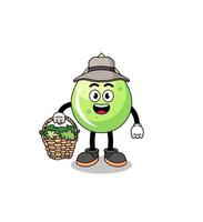 ilustración de personaje de jugo de melón como herbolario vector