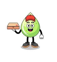 melon juice illustration as a pizza deliveryman vector