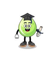 mascota de jugo de melón con pose de graduación vector