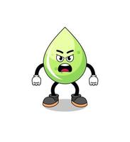 melon juice cartoon illustration with angry expression vector