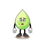 melon juice cartoon illustration with sad face vector