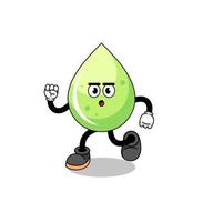 running melon juice mascot illustration vector