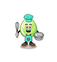 ilustración de jugo de melón como chef de panadería vector