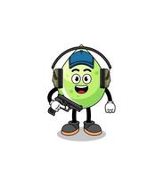 Character mascot of melon juice doing shooting range vector