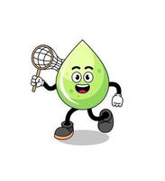 Cartoon of melon juice catching a butterfly vector