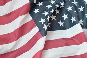 Colorful waving horizontal US banner with stars and stripes photo