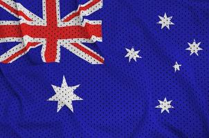 Australia flag printed on a polyester nylon sportswear mesh fabr photo