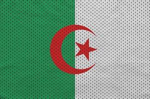 Algeria flag printed on a polyester nylon sportswear mesh fabric photo