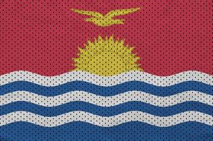 Kiribati flag printed on a polyester nylon sportswear mesh fabri photo