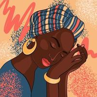 hermoso retrato de mujer africana. ilustración de vector de niña étnica